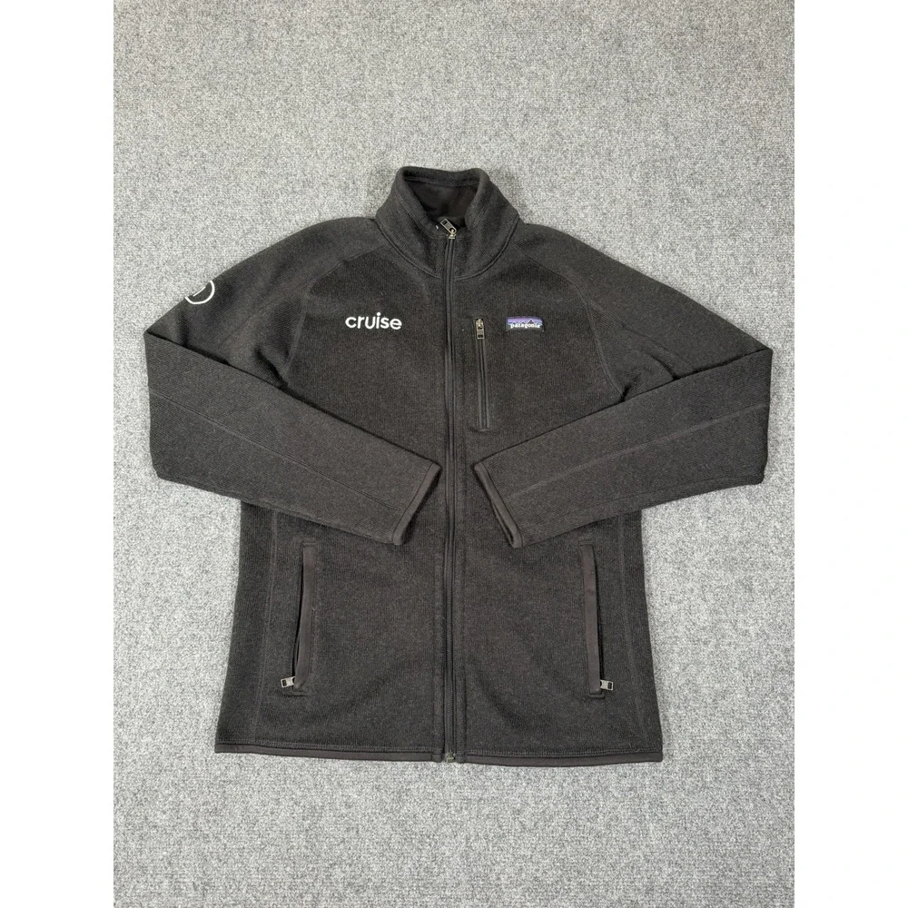 Patagonia Better Sweater Black Fleece Jacket Full Zip Pockets Mens Small Logo